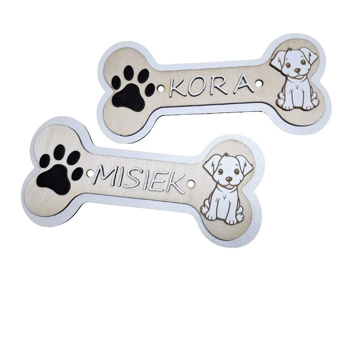 Kość Tabliczka w kształcie kości z imieniem psa 3D 19 cm