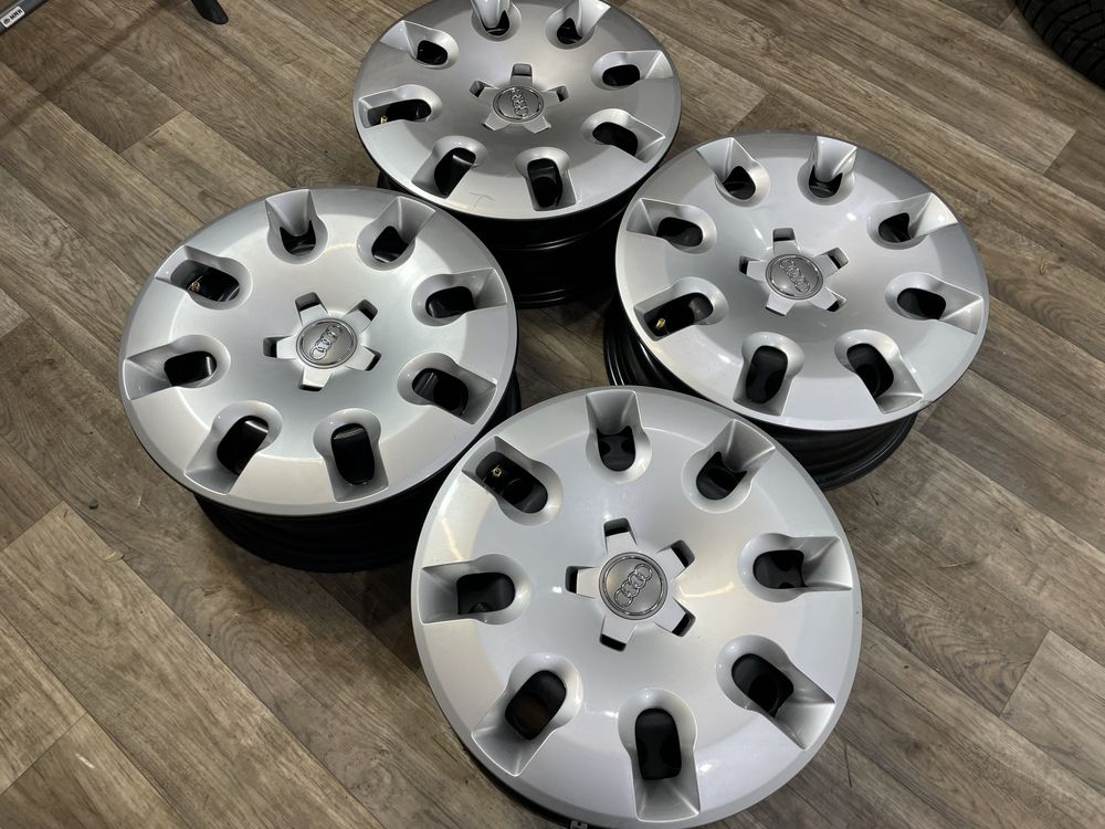 stalowe audi a1 15 5x100 6J et29 bardzo ładne z kołpakami