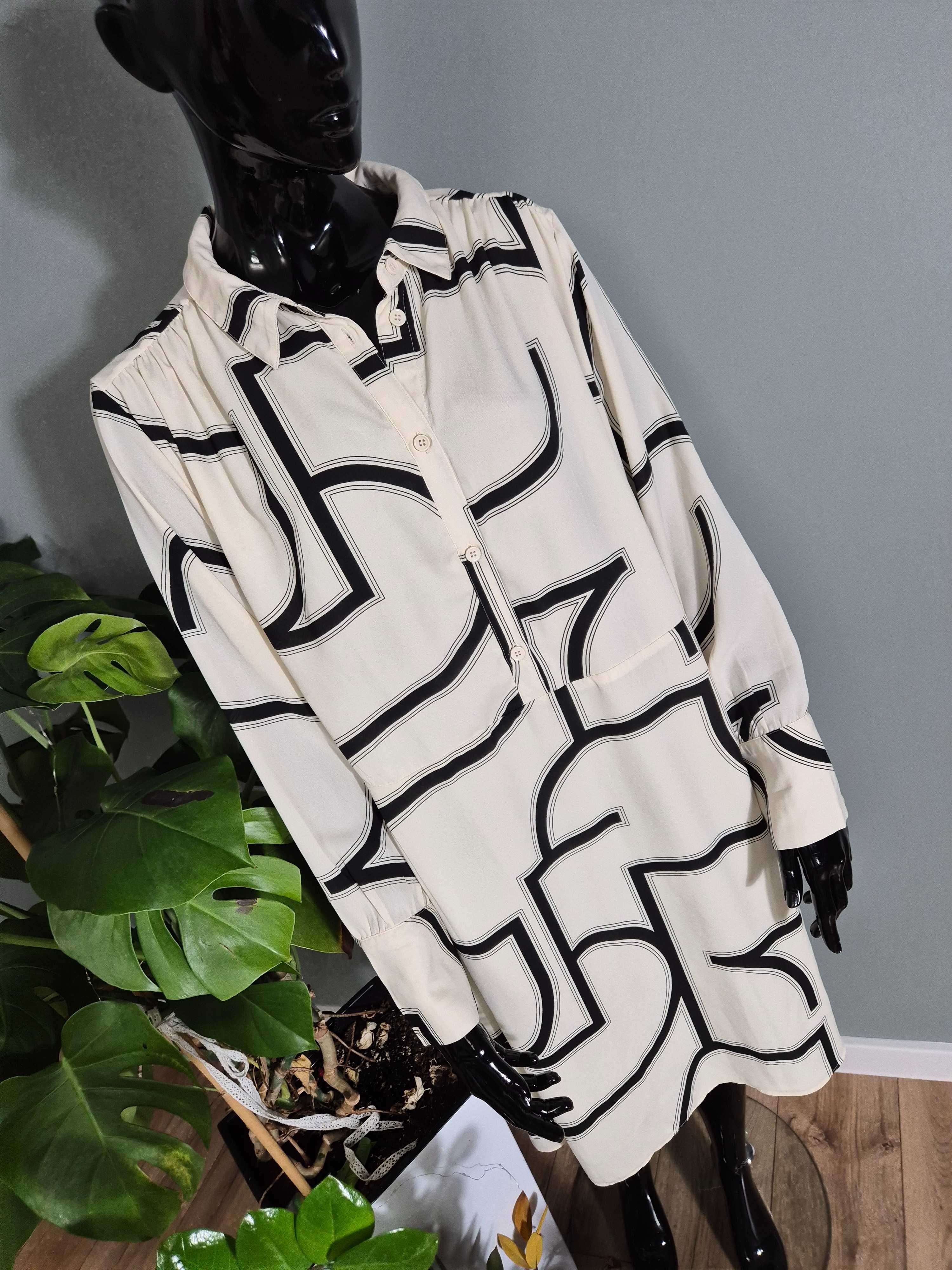 Luźna sukienka damska midi do kolana H&M 44 XXL plus size