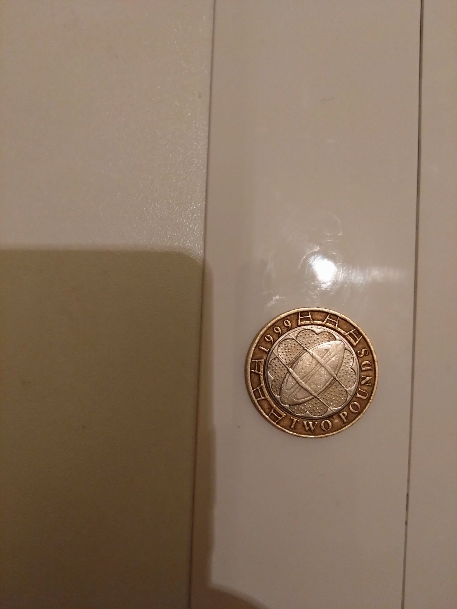 Rzadka moneta dwufuntowa Pucharu świata w Rugby 1999 z błedem 999