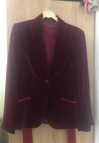 Blazer / Blaser Casaco Mulher Massimo Dutti Bordeaux -Veludo-Cerimónia