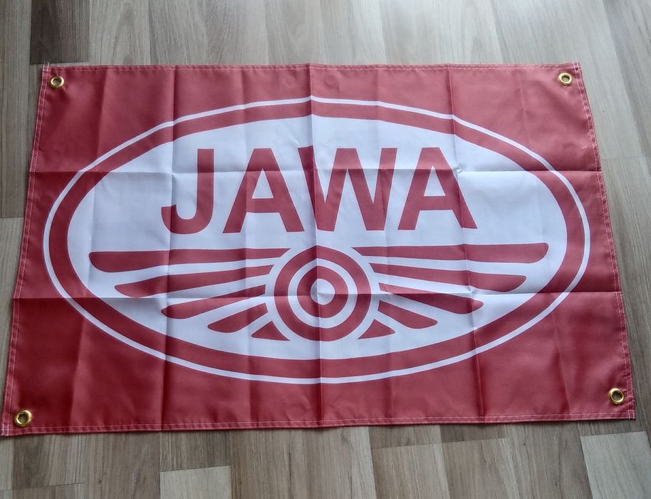 Plakat baner materiał Jawa 250,350 Jawa typ 20, Mustang panelka 90x60