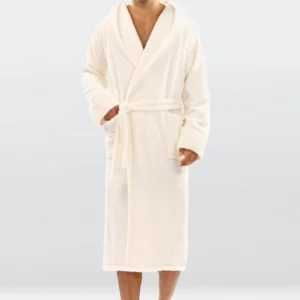 Męski Szlafrok Ecru L – Komfort i Elegancja na Każdy Dzień!