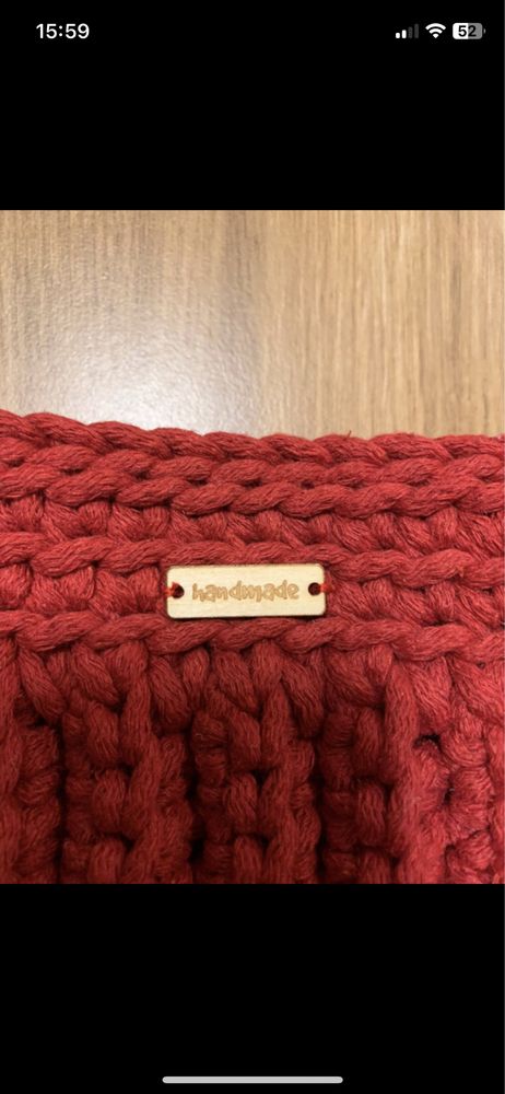 Torebka muszelka handmade rękodzieło czerwona