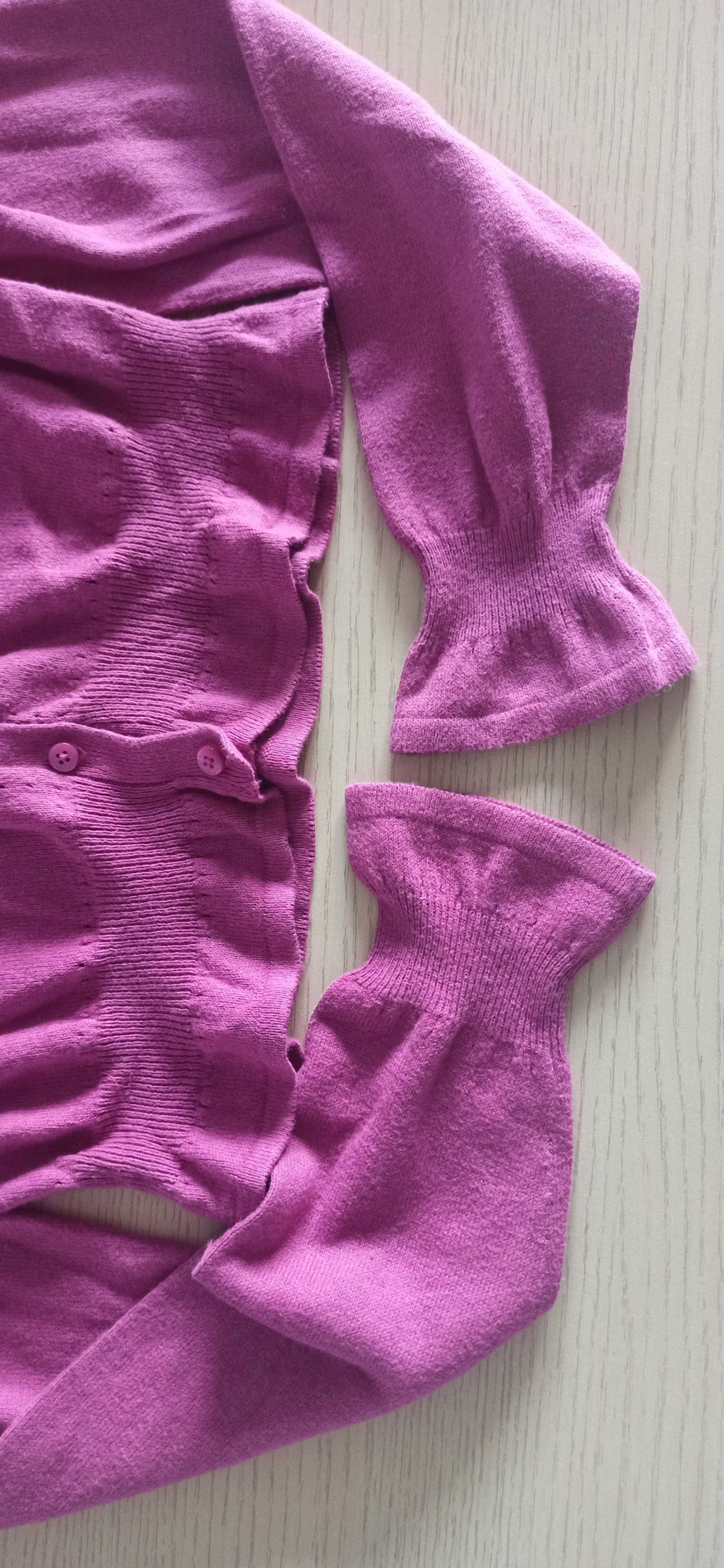 Sweter 146, różowy, rozpinany, dziewczęcy