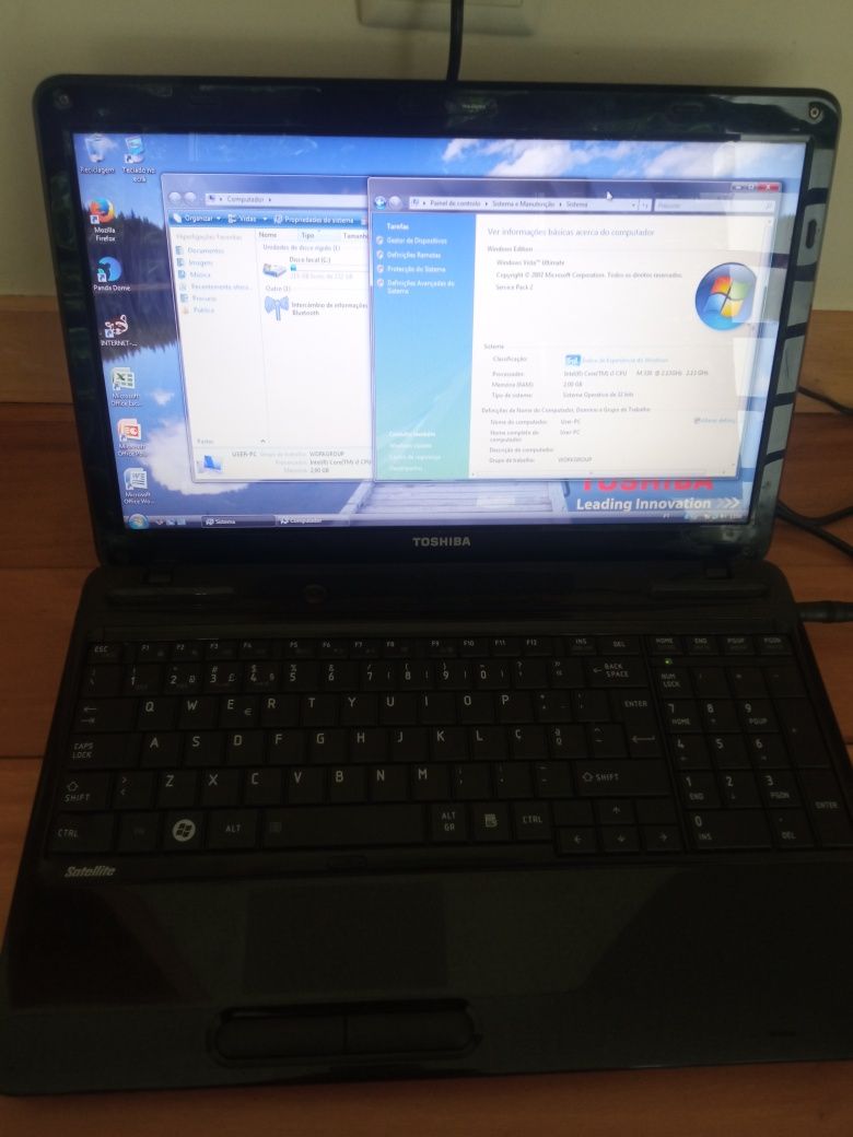 Peças Toshiba L650 Core i3 - funcional