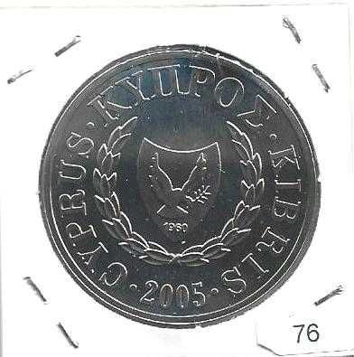 Chipre -- 1 Libra - 2005 -  Foca Monge do Mediterrâneo - - Moeda Proof