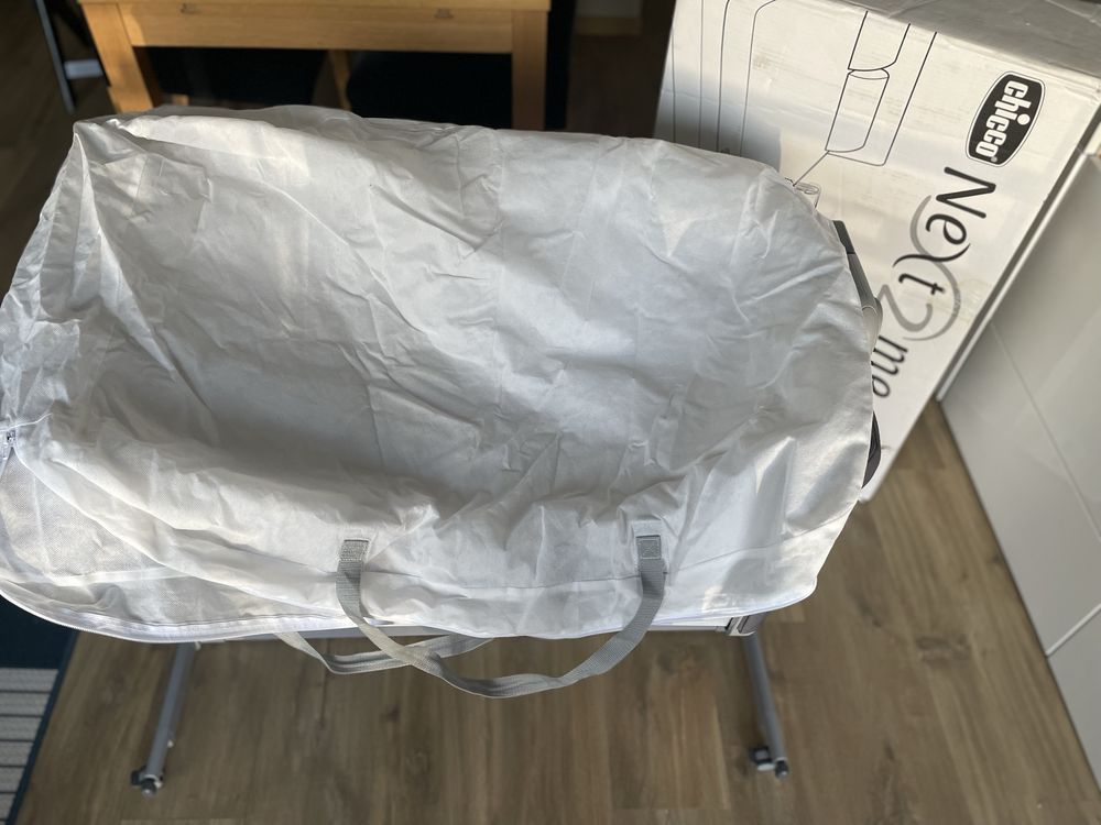 Chicco Łóżeczko Dostawne Next2Me Magic Moon Grey + materac Rucken