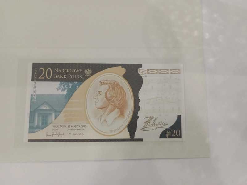 Banknot Fryderyk Chopin 20 zł