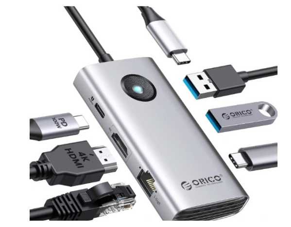 Stacja dokująca HUB 10w1 Orico USB-C, HDMI, 3xUSB, SD/TF, Audio