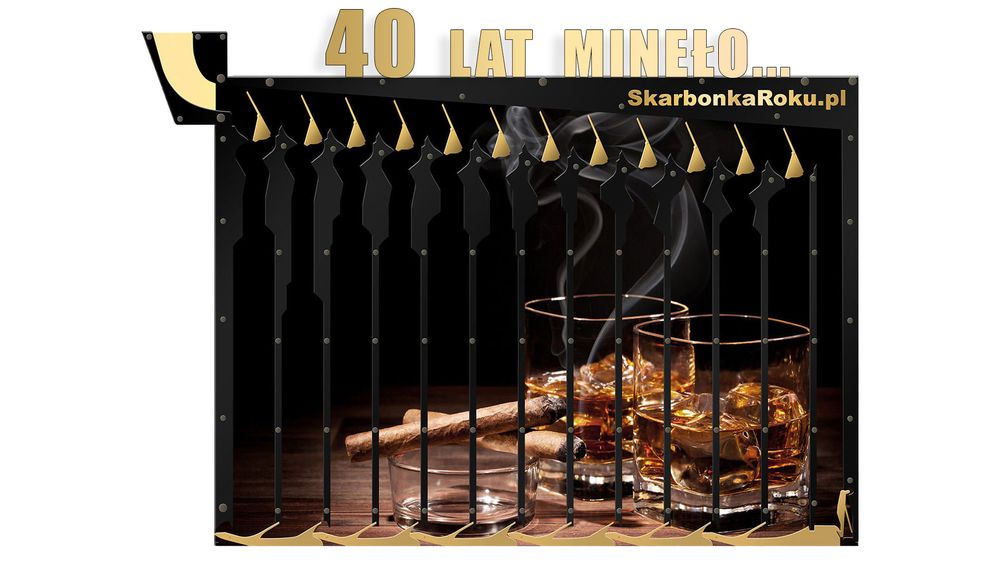 Skarbonka Ścienna na prezent | Prezent na 40 urodziny z napisem