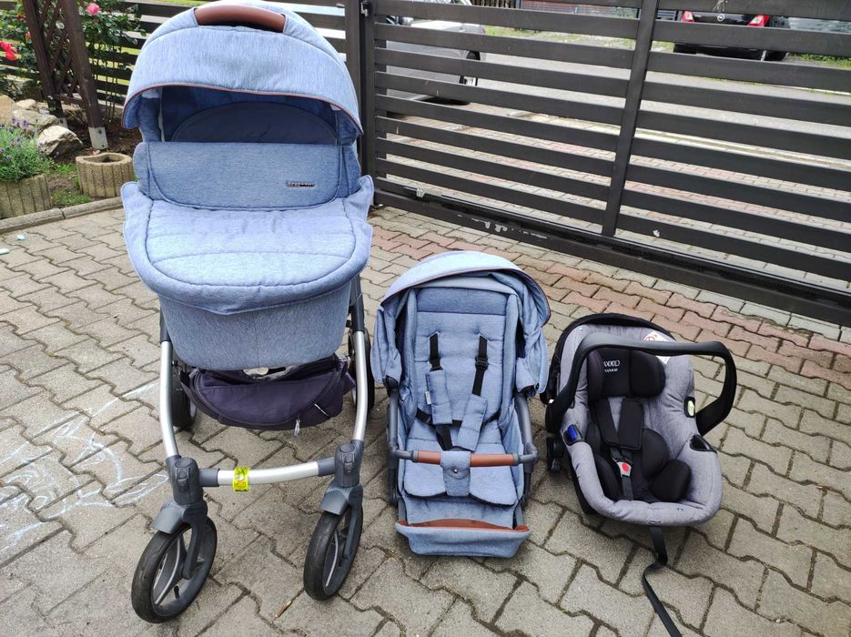 Wózek 3w1 Bebetto Luca + Axkid fotelik