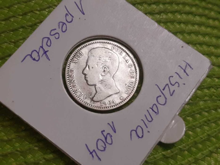 moneta srebrna Hiszpanii z 1904r