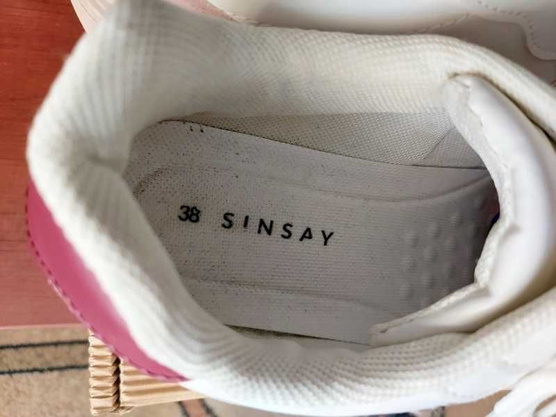Sneakersy Sinsay różowe beżowe białe 38