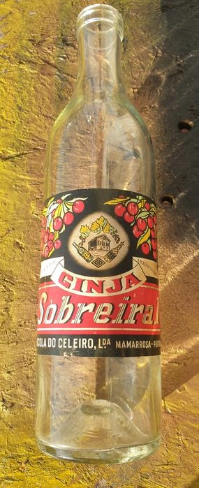 Garrafa antiga rótulo de papel