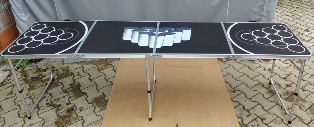 Beer Pong piwny pong stół składany regulowany zestaw kubków i piłeczek