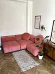 kanapa sofa cloud różowa sztruks w stylu vintage modułowa optisofa