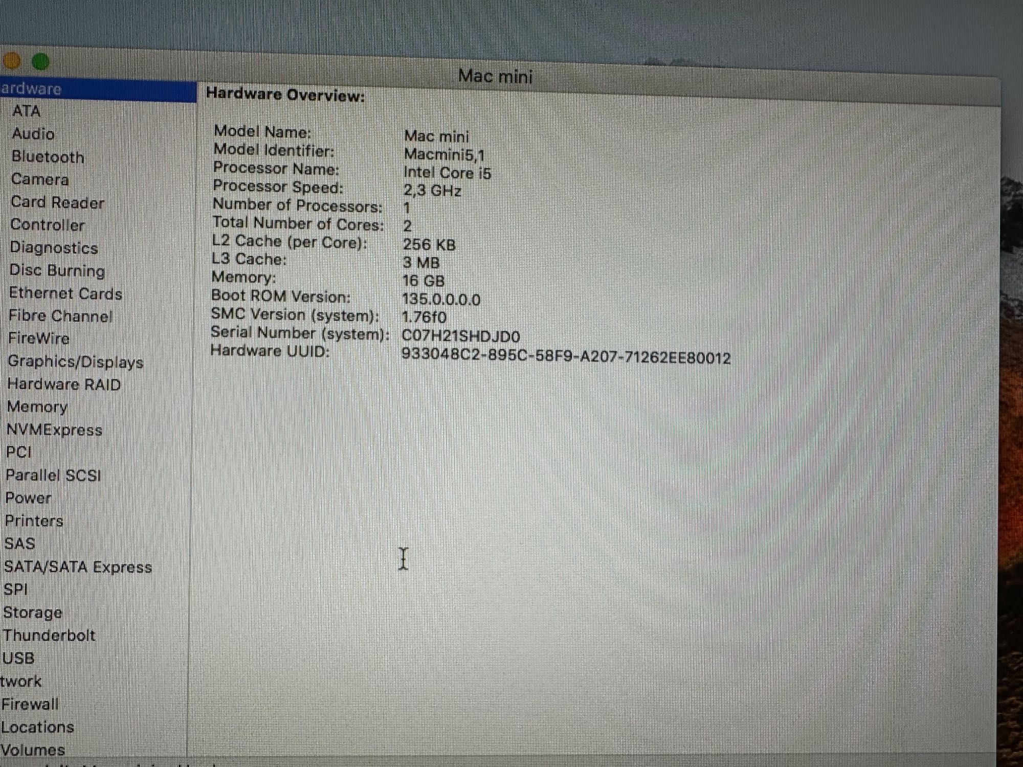 MacMini Core I5 16G RAM 500G SSD