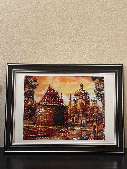 Sprzedam obrazy haftowane czeskimi koralikami "Ulicami Lwowa"