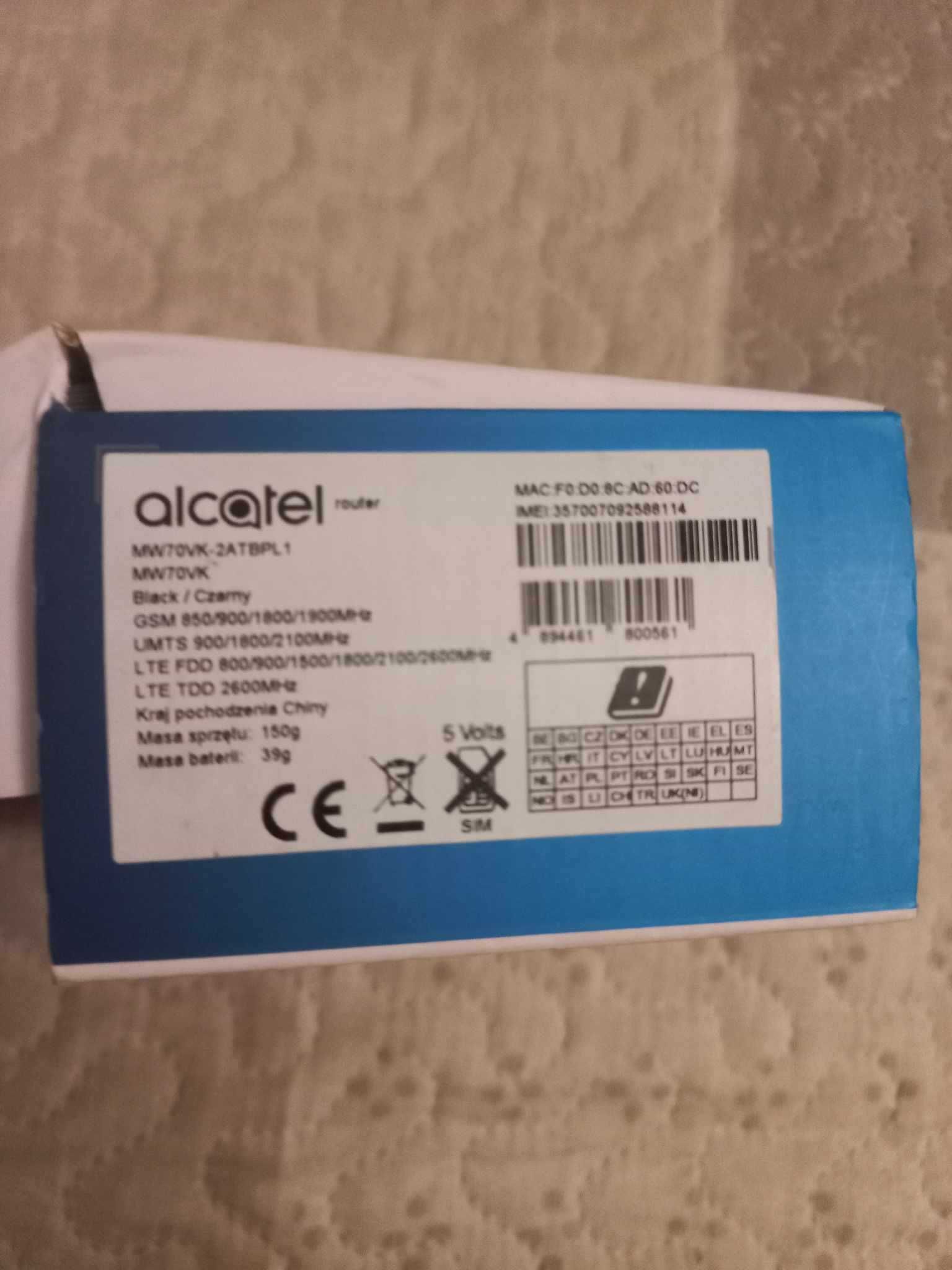Przenośny modem Alcatel Link Zone 4G LTE Cat7 Mobile WiFi