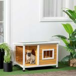 PORTES GRÁTIS - Casota Exterior de Madeira para Cães 85,5x62x60cm