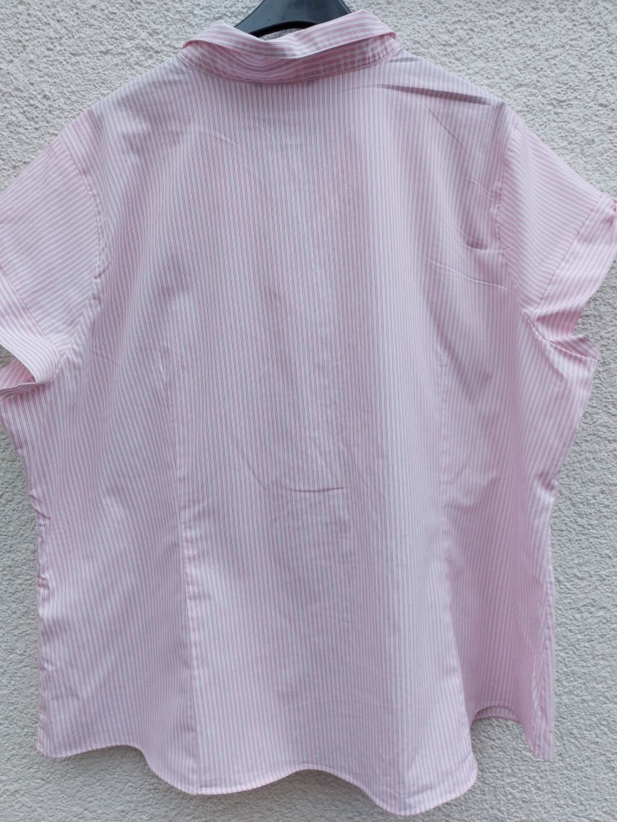 Koszula w paski różowo białe rozmiar 52