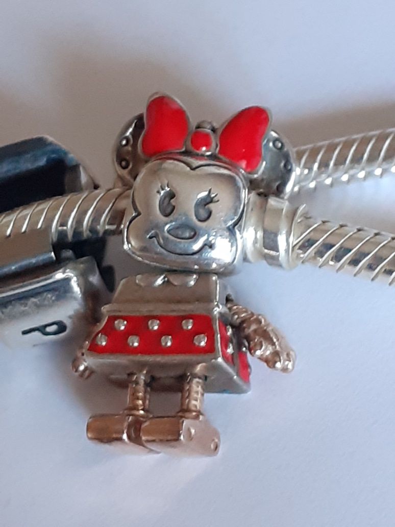 Charms robot Myszka Minnie Pandora  925 Ale Met