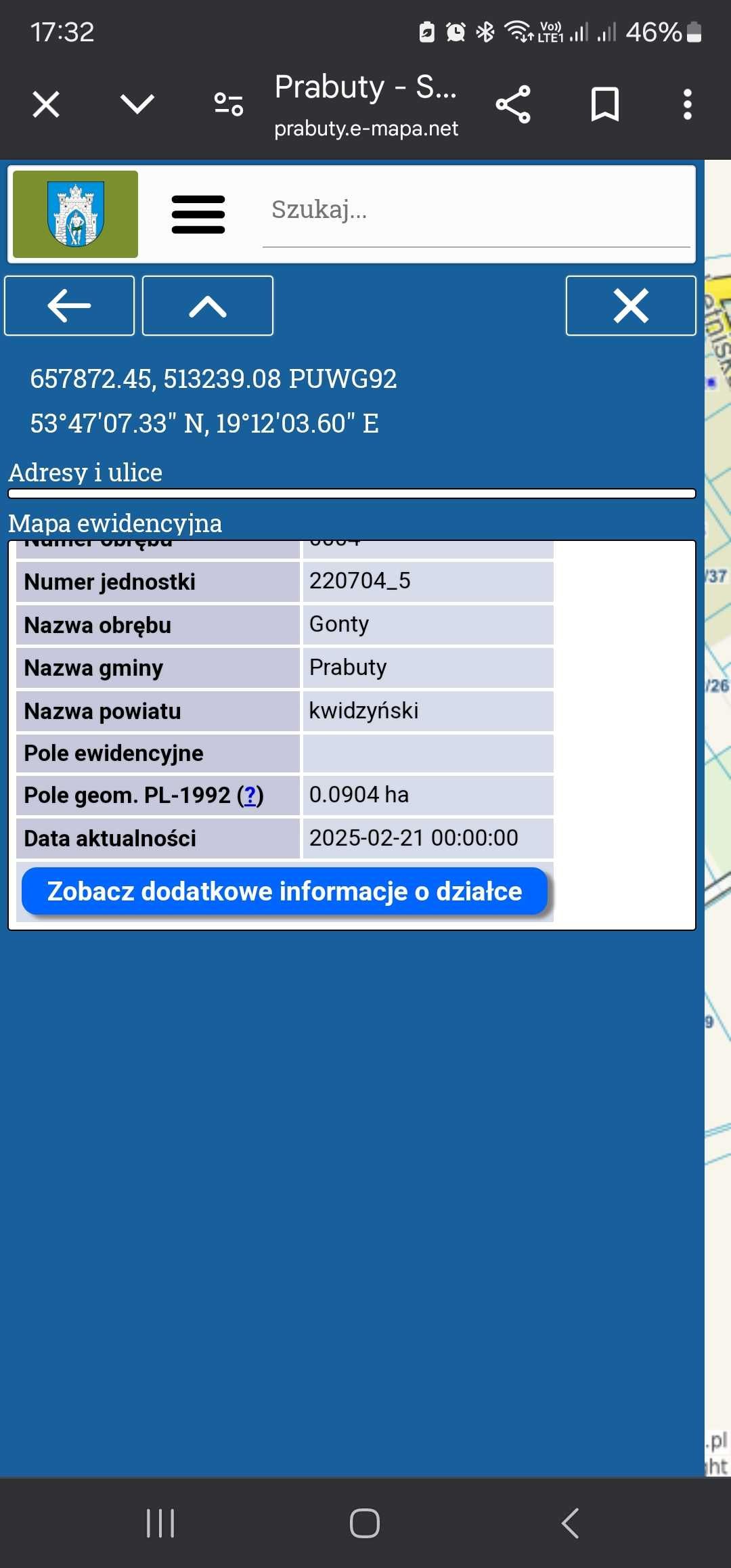 Działka budowlana nad jeziorem Dzierzgoń