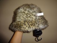 DEBENHAMS faux fur NOWA futrzana czapka DWUSTRONNY kapelusz panterka