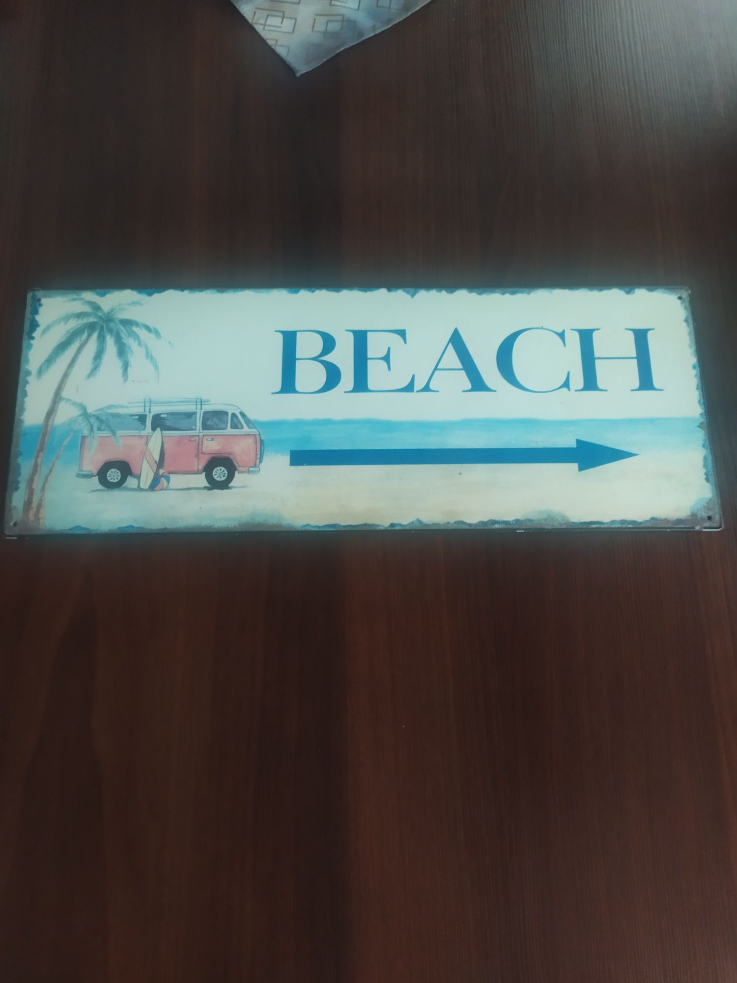 Декоративна металева вінтажна табличка "Beach" Колекційна табличка