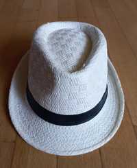 Соломенная женская шляпа, цвет слоновая кость с чёрной лентой, размер