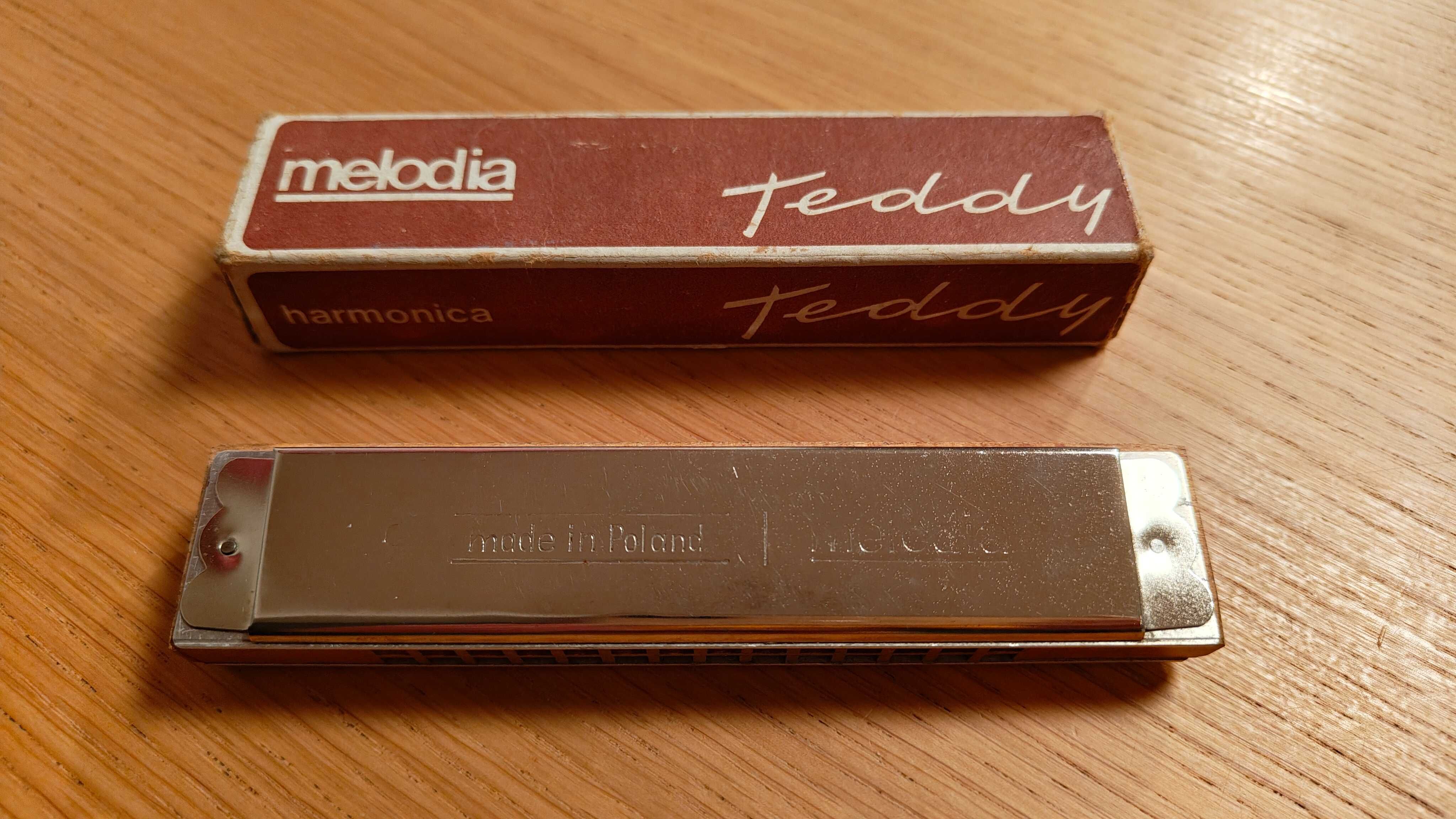 Polska harmonijka ustna Teddy Melodia harmonica czasy PRL instrument