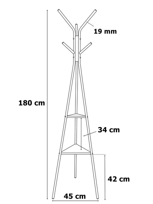 Wieszak stojący loftowy ALDO RUSTIC czarny