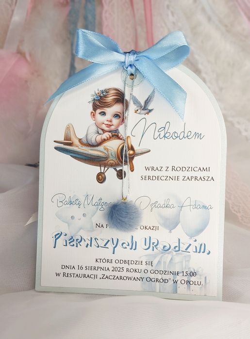 Zaproszenia Chrzest, Roczek,Urodziny,Komunia