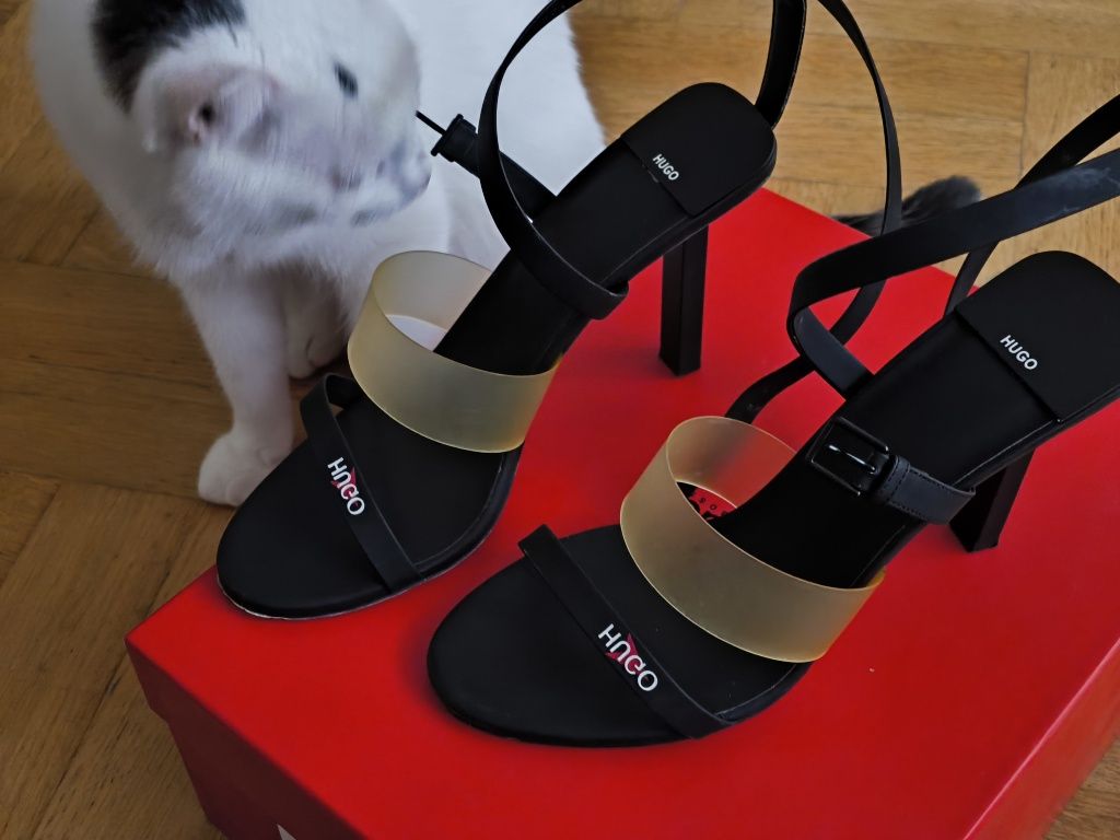 Sandały na obcasie damskie Hugo Boss