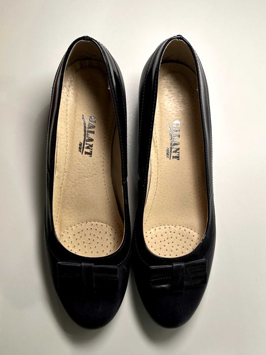 Damskie eleganckie czarne czółenka | Rozmiar 41 | Skóra | GALANT Relax