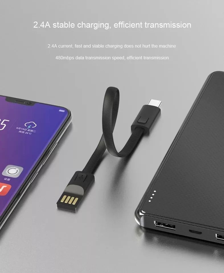 Nowy kabel USB C brelok do kluczy! 2.4A bardzo wytrzymały i praktyczny