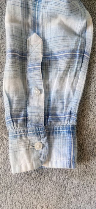 Modna koszula długi rękaw w kratę Timberland M 65% len 35% bawełna