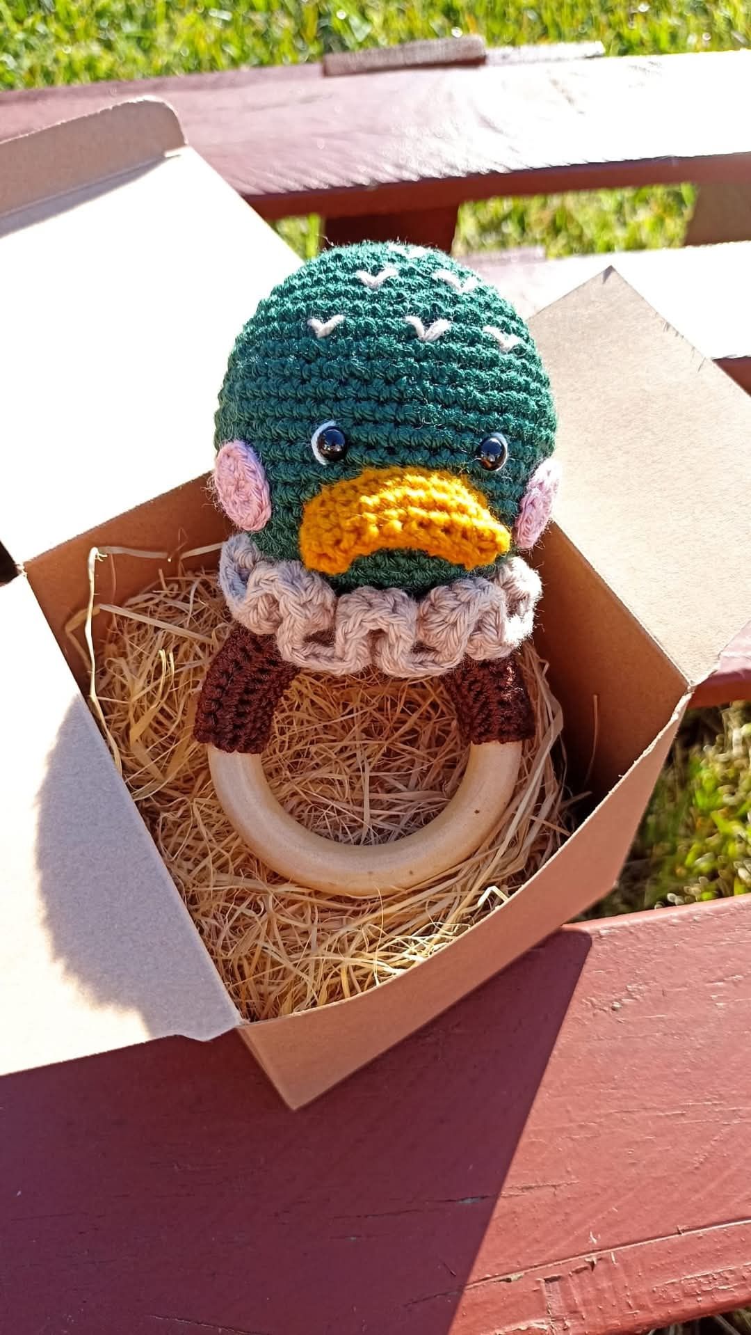 Chocalho em crochet - Pato
