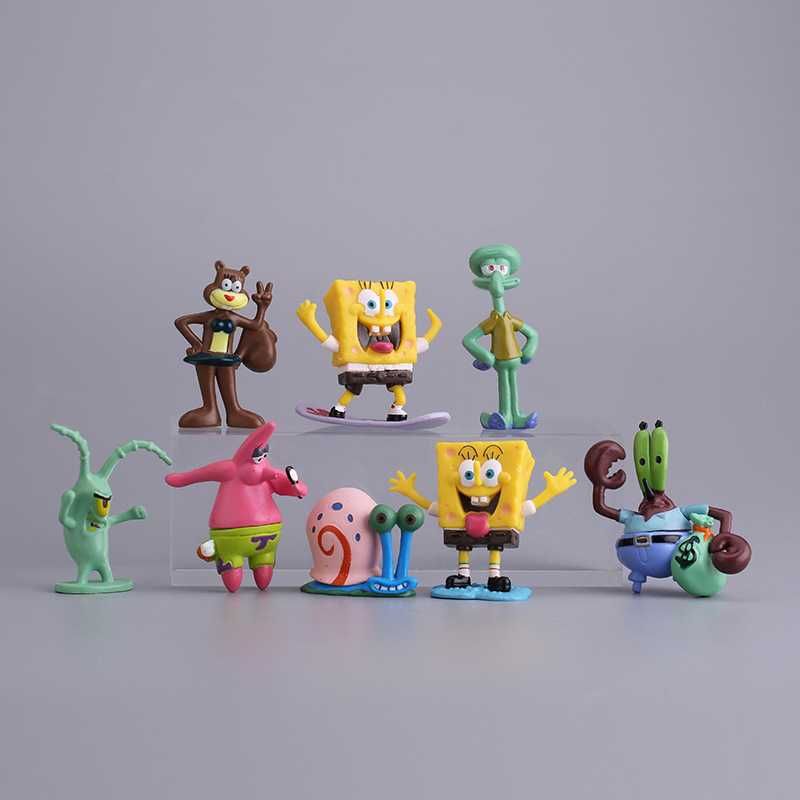 Zestaw figurki Spongebob 8 szt. Nowe Skalmar Patryk krab Gacuś itp