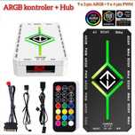 Hub kontroler rozdzielacz 3 w 1 - 9 x PWM / aRGB + Pilot - kolor biały