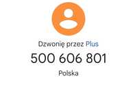 500 - 606 - 801 orange złoty numer na kartę