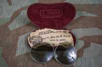 Stare okulary binokle nakładki przeciwsłoneczne  pudełko