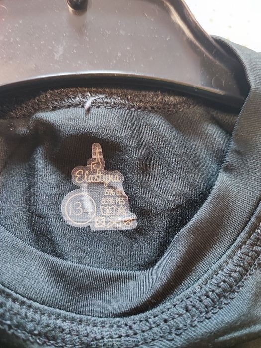 Koszulka treningowa gimnastyka artystyczna długi rękaw Elastyna 134