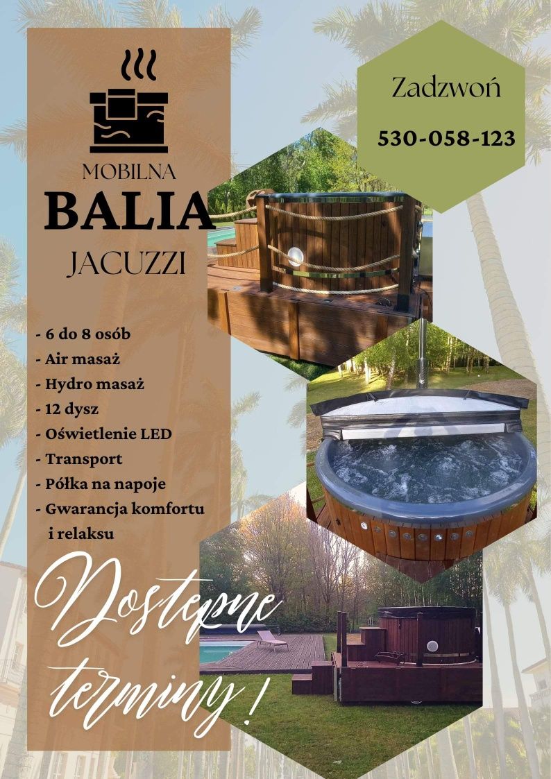 Mobilna balia jacuzzi /wynajem