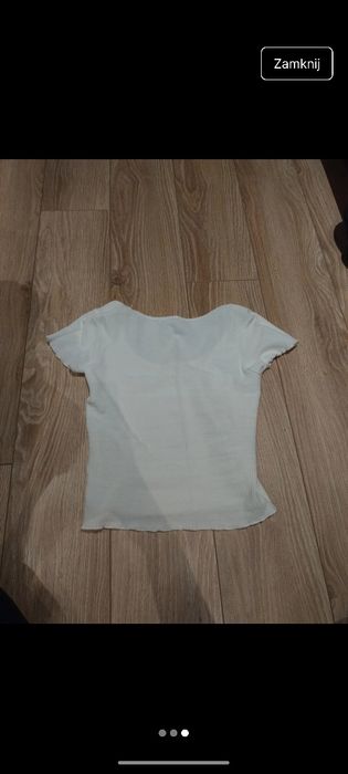 House bluzka crop top biały dekolt