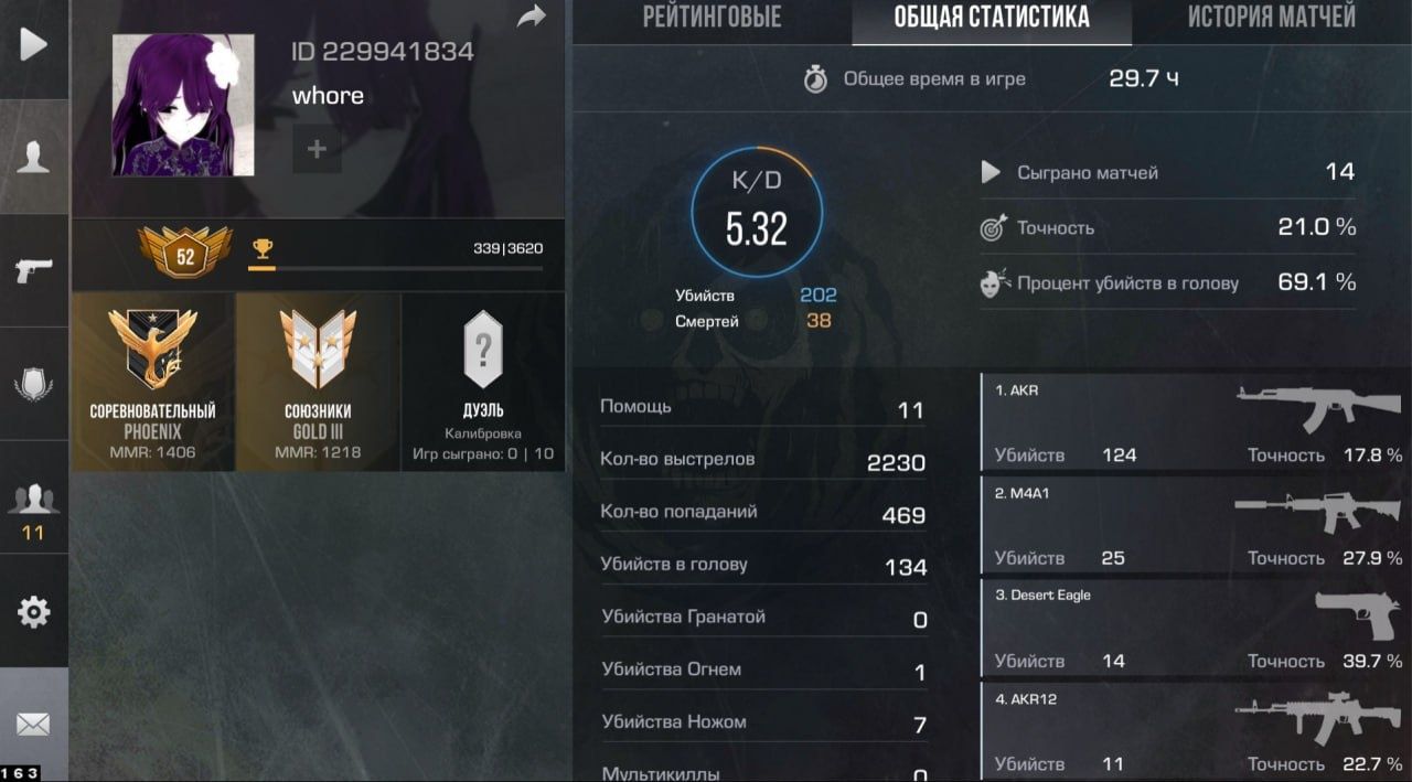 Аккаунт Standoff 2 Phoenix / Gold 3

ID - 229941834
LVL - 52
ОБЩЕЕ ВРЕ