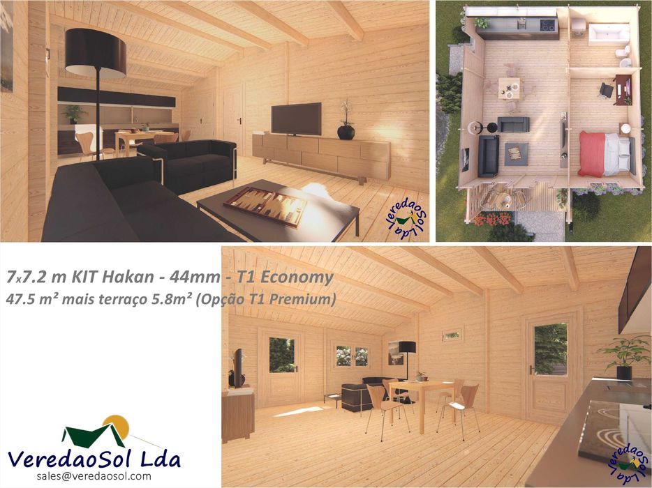 Casa Madeira HAKAN B Economy ou Premium PLUS T1 - Área 55.2m²