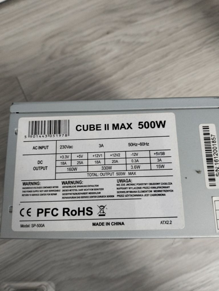 Sprzedam zasilacz 500w i procesor Intel i3 4170