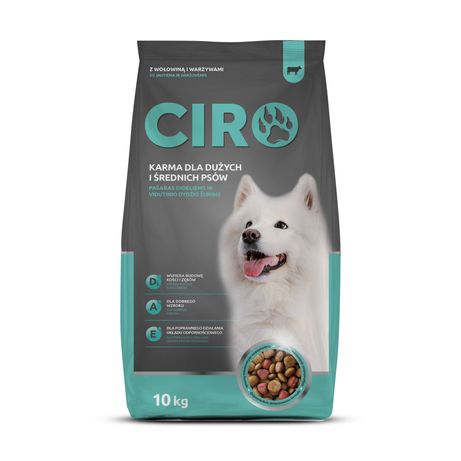 Sucha karma dla psa z wołowiną Ciro 10 kg x 2 szt.